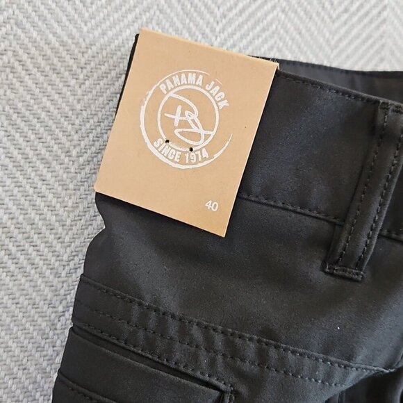 Panama Jack Shorts Men's 40 Black NWT Quick Drying 4 Way Stretch 8" Inseam NEW - Picture 9 of 12